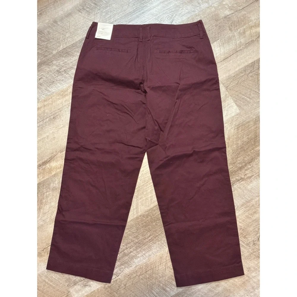 NWT A New Day Straight High Rise Stretch Chino Pants Burgundy Women's Size 17